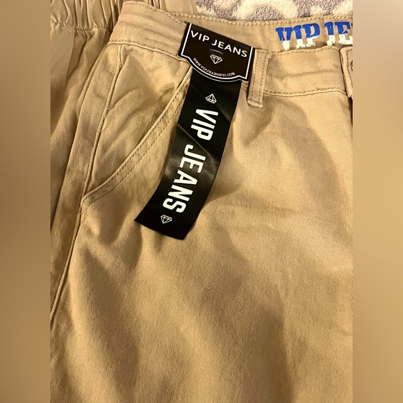VIP Jeans Relaxed Joggers Essentials Khaki Relaxed Size 9/10 Stretch Cargos NWT - Picture 6 of 15
